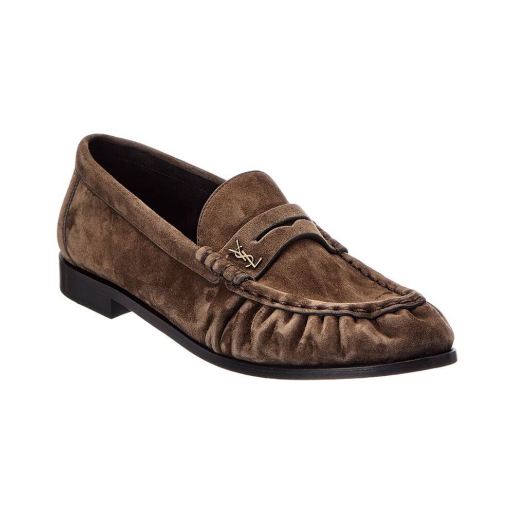 Saint Laurent Le Supple Suede Loafer, Brown